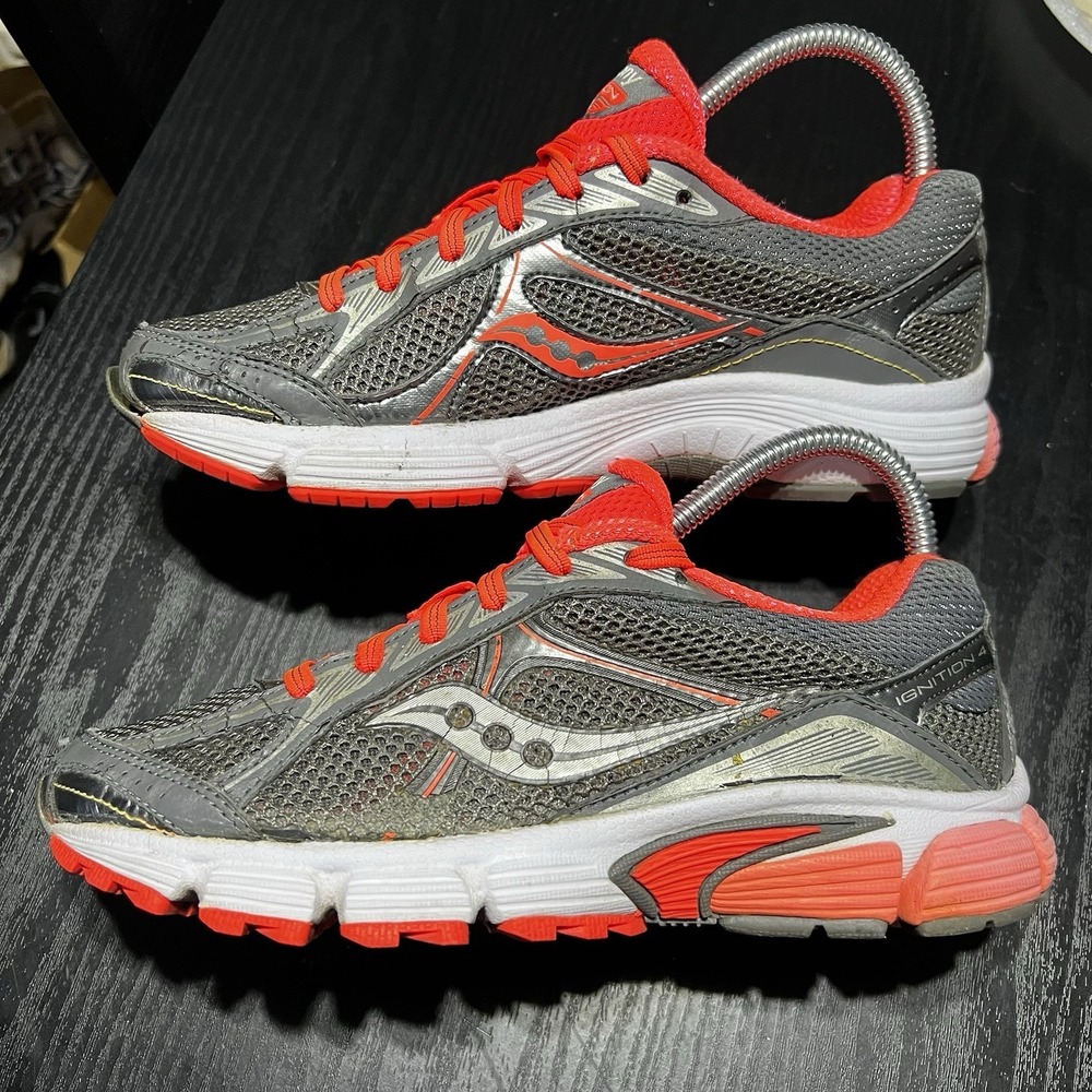 Saucony Ignition 4 Running Shoes Women's Size 6.5 Gray Red 15169-3 Sneakers